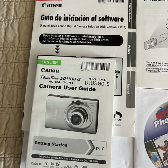 Canon Plug In Battery Charger Battery Box Instructions CD SD1100 IS NO CAMERA - Picture 5 of 6